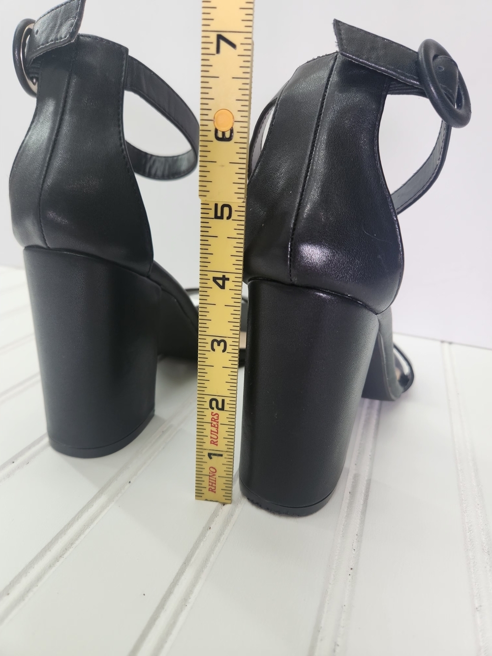 Yoki Black Ankle-Strap Block Heel Sandals - Picture 5 of 6